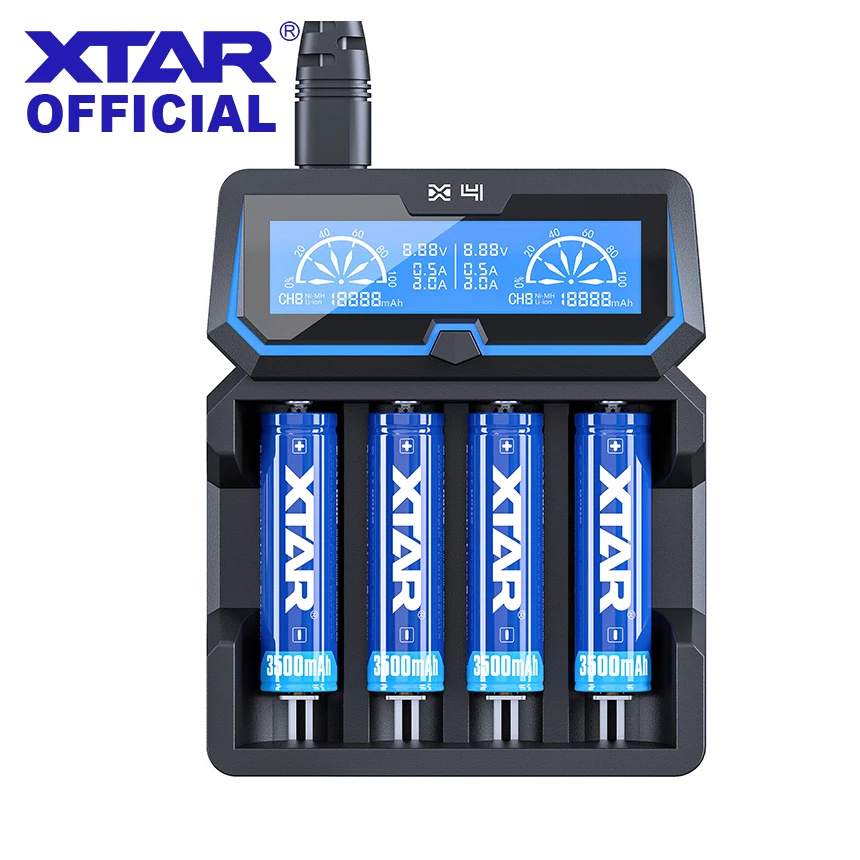 XTAR X4 Charger Extended Version 2020 Newest Battery Charger support 3.6/3.7V 14500-26650 1.2V NI-MH NI-CD Quick Battery Charger