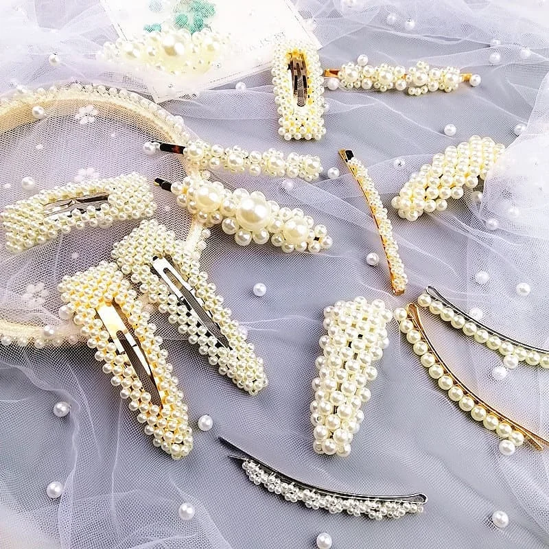 

Best lady Korean Simulated Pearls Hair Pins Girls Party Jewelry Boho Handmade Hair Accessories Women Wedding Christmas Cute Gift