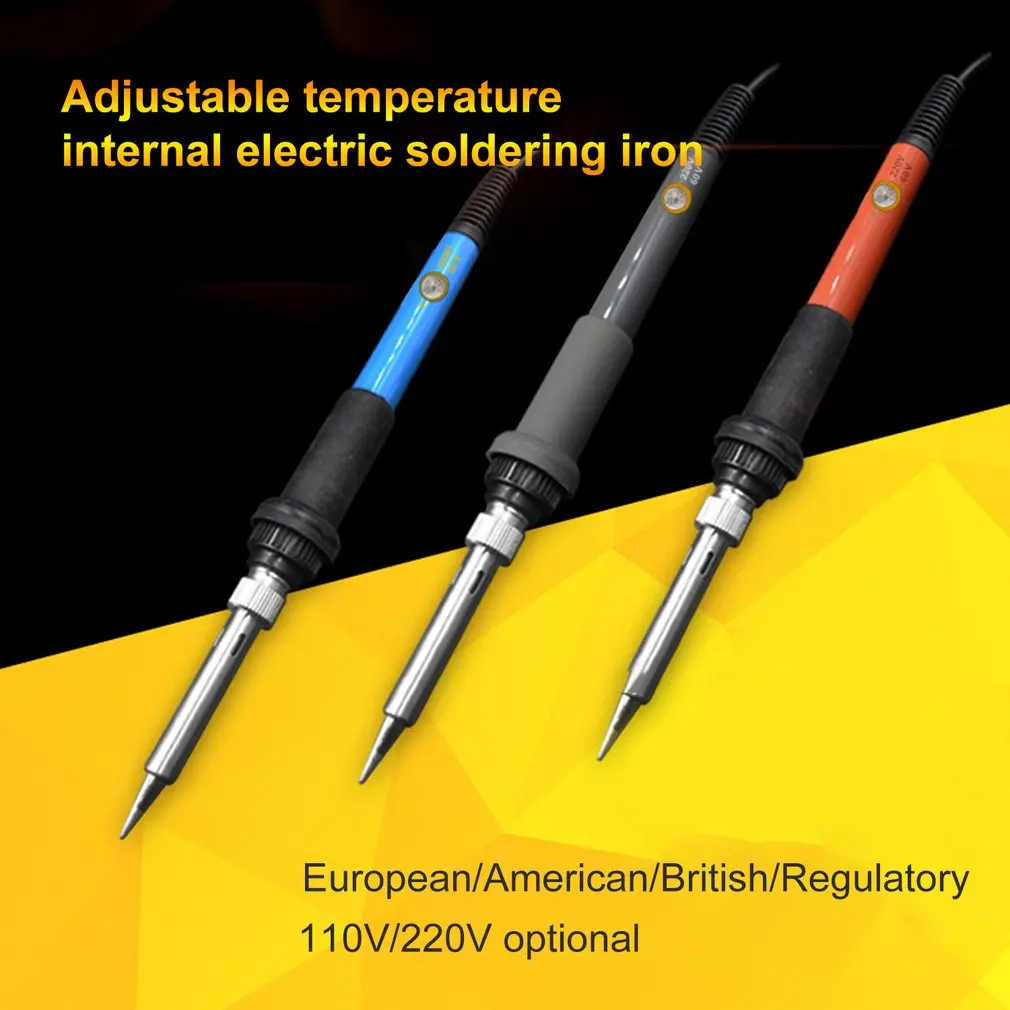 60 Вт Электрический паяльник с регулируемой температурой и внутренним нагревом, паяльный карандаш, инструмент для ремонта, ручка 200-450 градусов