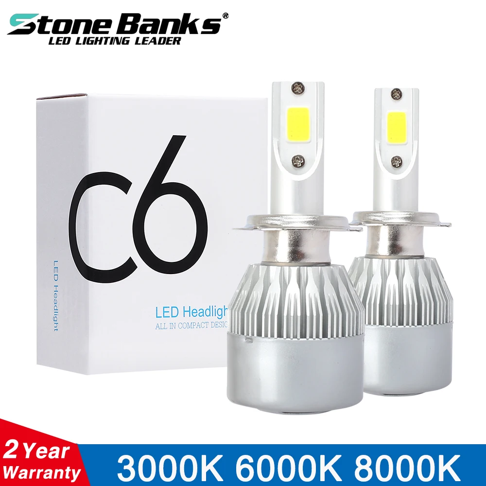 

Stone Banks Car Headlight Bulbs LED H7 H4 HB2 H11 H8 H9 H1 H3 H13 H16 HB1 9005 HB3 9006 HB4 9007 HB5 LED Lamps For Auto 100W C6