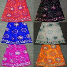 YL! Африканская желтая синяя кружевная ткань из хлопка, швейцарская вуаль с камнями для мужчин и женщин, вечерние! J102950