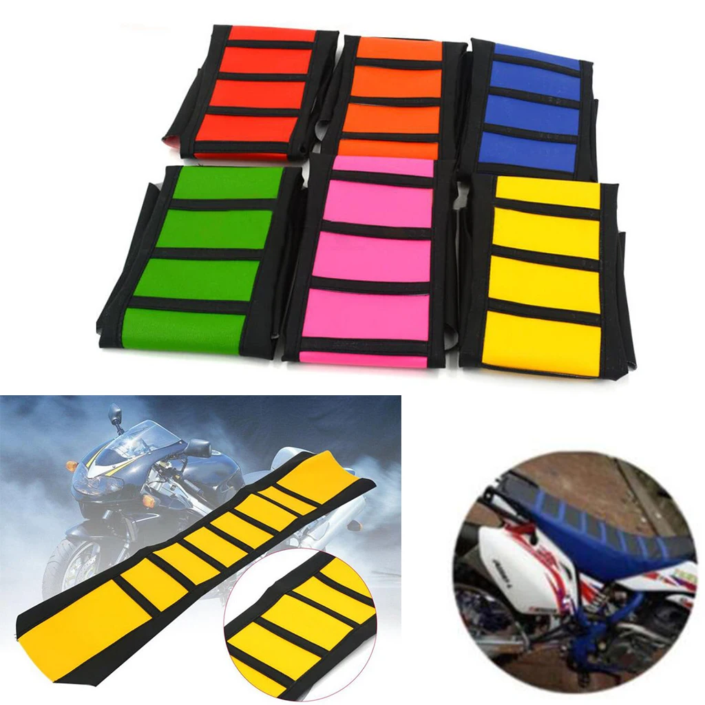 Universal Gripper Soft Motorcycle Anti-Slip Seat Cover for Dirt Bike Yellow