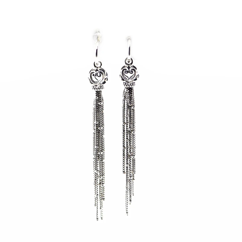 

Enchanted Tassels Drop Earrings 925 Sterling Silver Jewelry For Woman Make up Fashion Female Earrings Party Jewelry Wholesale