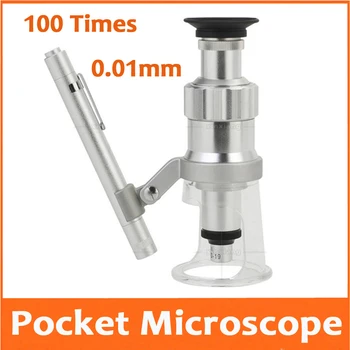 

100X LED Illuminated Jade Appraisal Loupe Jewelry Gem Identifying Magnifier Pocket Microscope with Lamp and Reading Scale 0.01mm