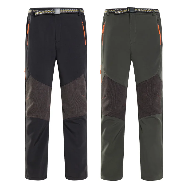 Men Winter Ice Fishing Ski Trousers Trekking Fleece Warm Softshell Pants for Fishing Men Hiking Skiing Trousers Windproof Pants