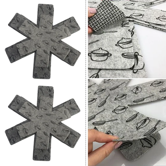 6Db/12Db Edény És Serpenyővédő Nem Tapadós Szürke Nyomtatott Elválasztó Párnák Serpenyő Alsó Hőszigetelés Védje A Edények Felületeit Pan Pad - Image 3