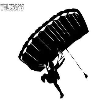 

Volkrays Personality Car Sticker Skydiving Parachute Accessories Reflective Waterproof Vinyl Decal Black/Silver,12cm*15cm