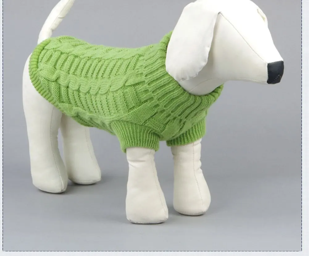 Вязаный свитер для домашних животных, зимняя теплая куртка, свитер со щенком для собак, уютный джемпер, вязаная одежда для кошек, жилет для маленьких и средних собак