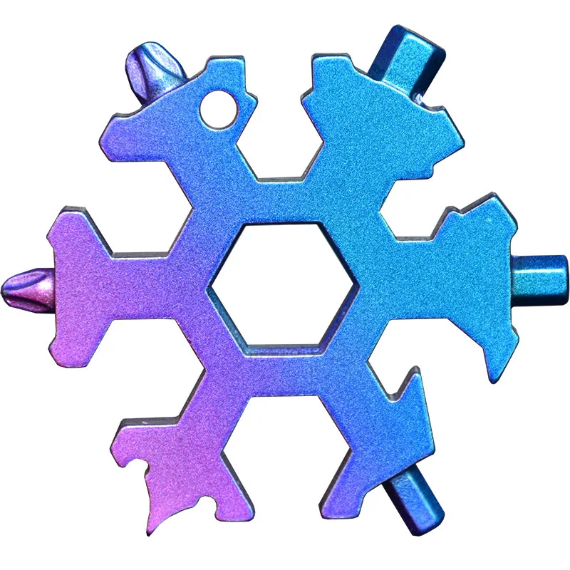 

Outdoor Tool Card Hexagonal Snowflake Wrench Multi-functional Tools EDC Screw Driver Saber Card Cross Border Supply of Goods