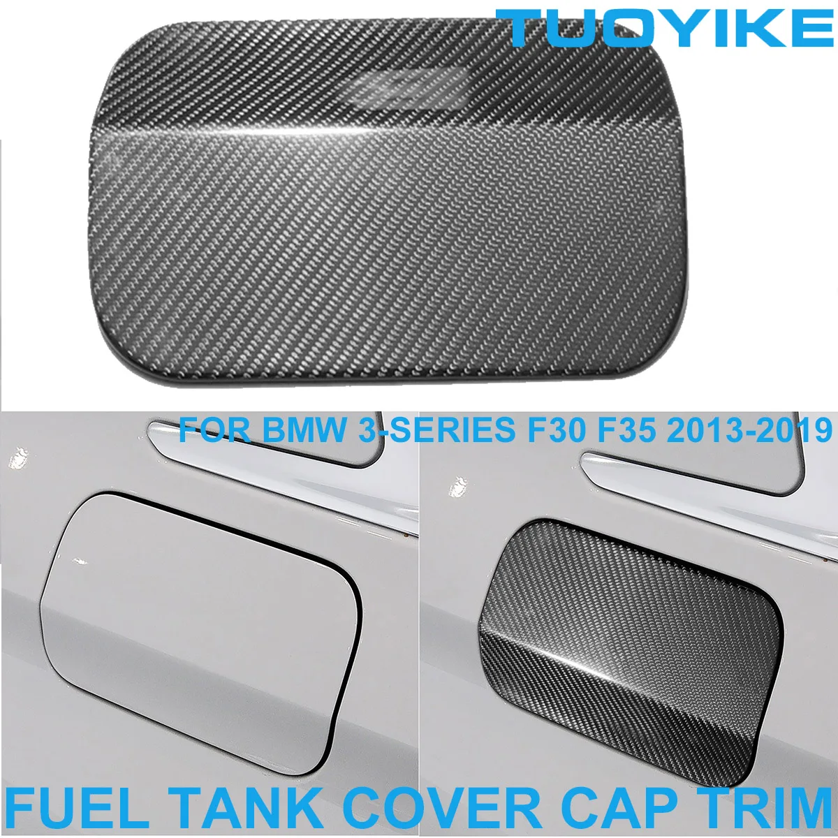

Car Styling Real Dry Carbon Fiber Exterior Fuel Tank Box Cover Cap Trim Sticker Decal For BMW 3-Series 320 325 F30 F35 2013-2019