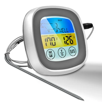 

Touchscreen Meat Thermometer Food Barbecue Thermometer BBQ Grill Smoker Thermometer Timer Alert Baking Oven Digital Thermometer