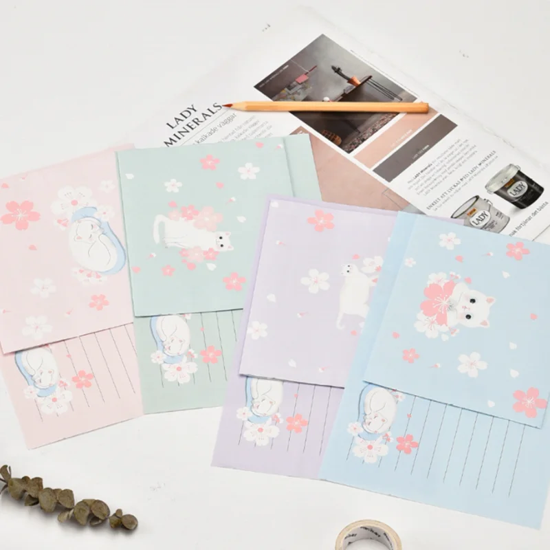 Flower Dreamland Set 3 Envelope 6 Letters Writing Wedding Invitation School Supplies Romantic Beautiful Confession Letter Paper