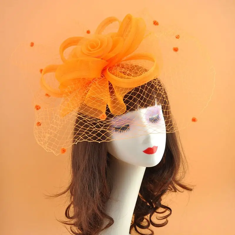 Женская шляпка-чародей старинный головной убор свадебный цветок сетка для банкета свадьбы C6UD - Цвет: 11