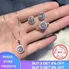 YANHUI 100% Original 925 Sterling Silver Bride Jewelry Sets 1.0ct Lab Diamond Wedding Ring Necklace Earrings Silver 925 Jewelry ► Photo 1/6