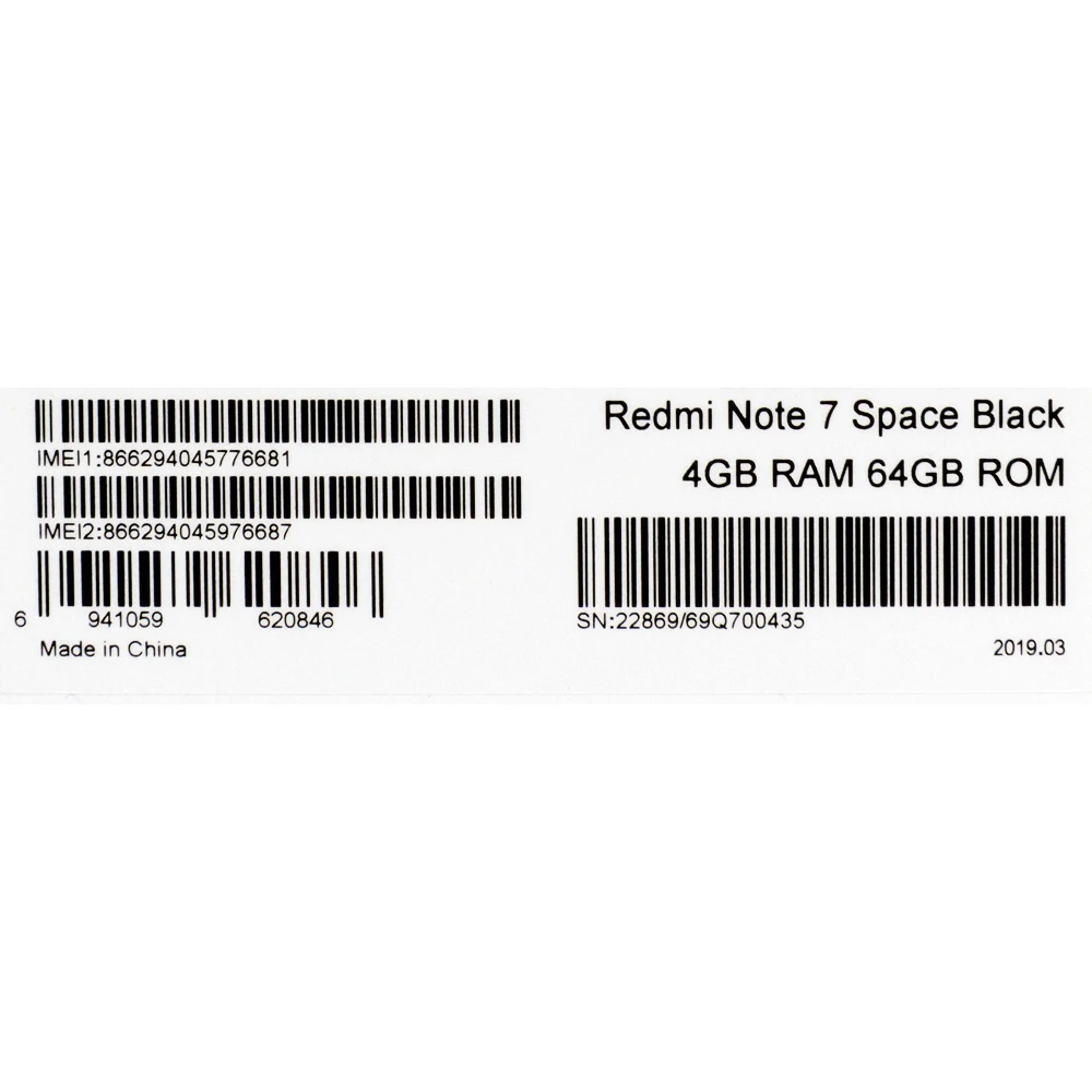 Смартфон XIAOMI Redmi Note 7 64 Gb, черный