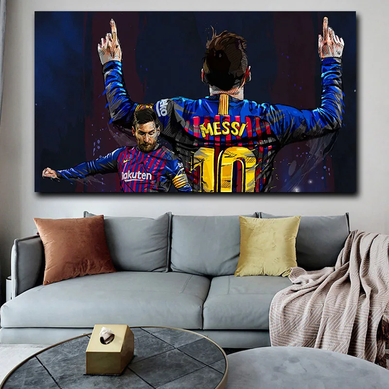 Настенная картина с изображением футбольного игрока Messi плакаты и принты Cuadros для