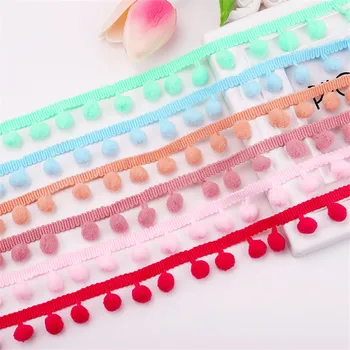 

White Pom Pom Trim Ball 10mm MINI Pearl Pompom Fringe Ribbon Sewing Lace Kintted Fabric Handmade DIY Craft Accessories 5yards