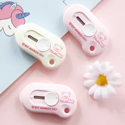 AIHAO – boîte à couteaux utilitaire rétractable 69641, Mini boîte à couteaux utilitaires, coupe lettres Portable, Kawaii, papeterie de bureau pour étudiants, 2 pièces 