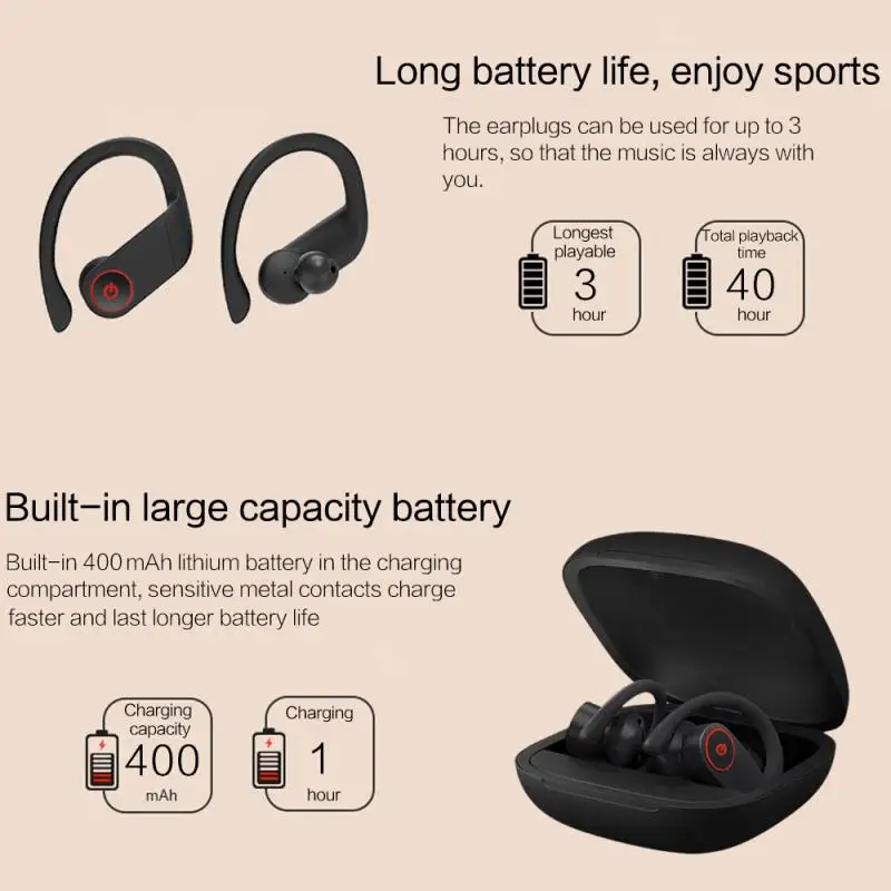 Power Pro, спортивные Bluetooth наушники, беспроводные наушники, стерео наушники, большая мощность, бас гарнитура, TWS, громкая связь, oordopjes