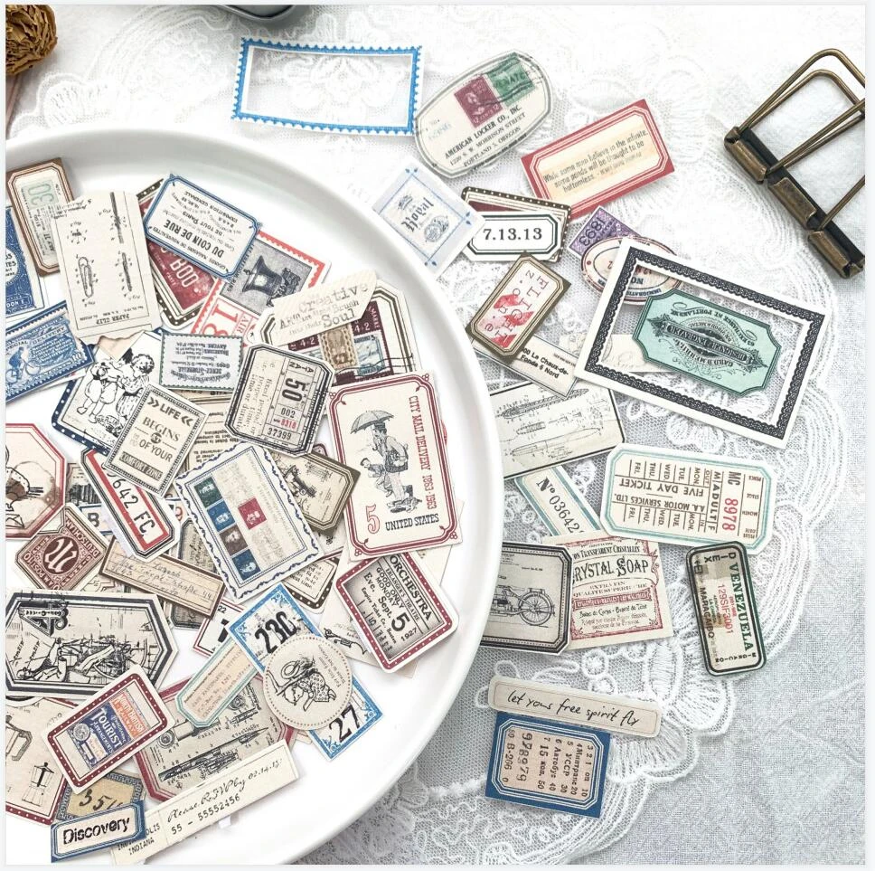 border stamps for card making Vintage Label Bill Boxed Stickers Travel Junk Journal Craft Paper Scrapbooking Craft Diary Album TN Decorative silicone stamps for card making