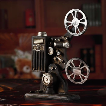 

Retro Nostalgic Film Projector Model Props Creative Cinema Shooting Ornaments Resin Vintage Projector Desktop Crafts For Home