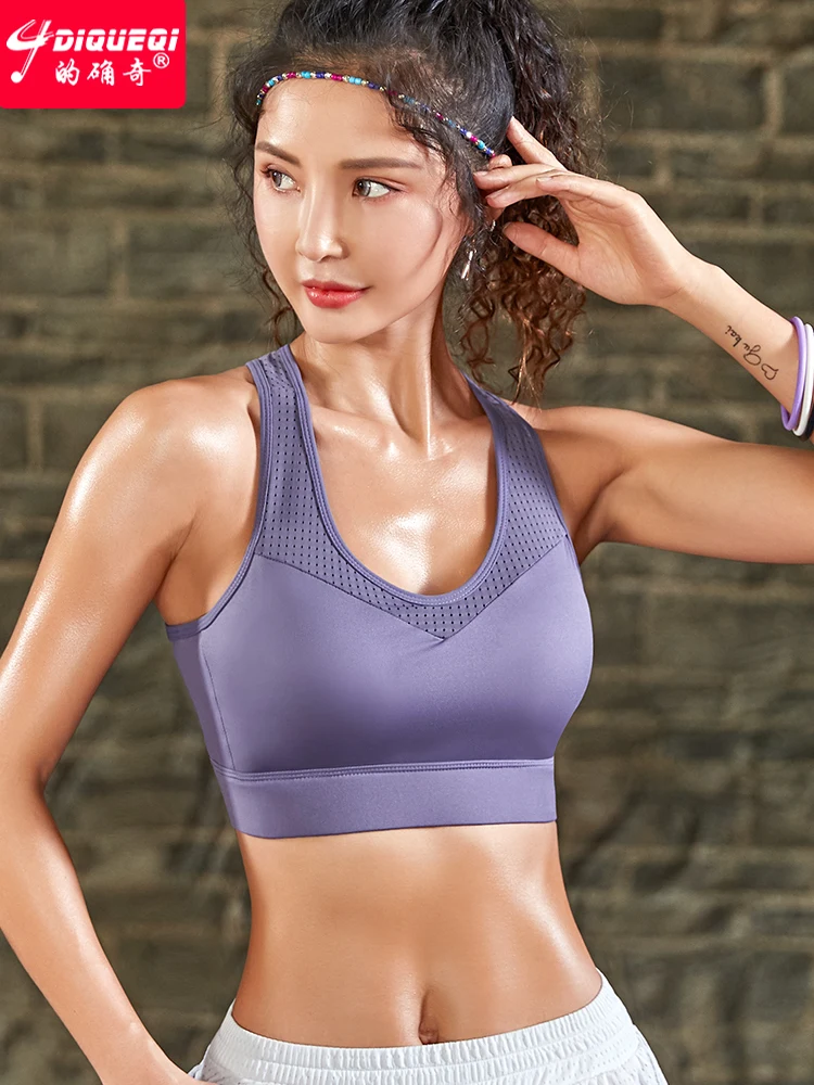 

Sujetadores deportivos diqueqi para fitness yoga correr de alto impacto push up malla yoga gimnasio de talla grande de alta