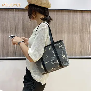 

Women Large Capacity Handbags Flower Embroidery Lady Outdoor Shoulder Totes Bags Youth Ladies Simple Versatile Bag