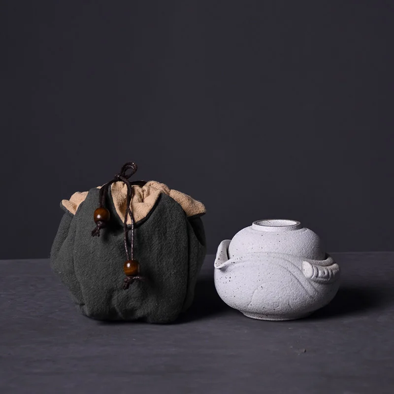 LUWU керамический чайник Gaiwan чайники для пуэр портативный дорожный чайный набор с сумкой для одежды - Color: Style C