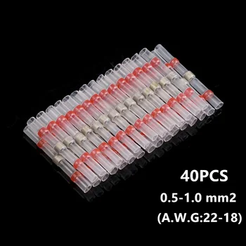 

40PCS Heat Shrink Soldering Sleeve Terminals Insulated Waterproof Butt Wire Connectors Electrical Wire Soldered Terminals