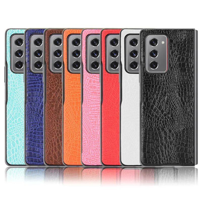 US $245.01 50pcs Official Leather Case For Samsung Z Fold 2 Case For Samsung Galaxy Z Fold 2 Fold2 FrontBack 360 Full Protect Back Case