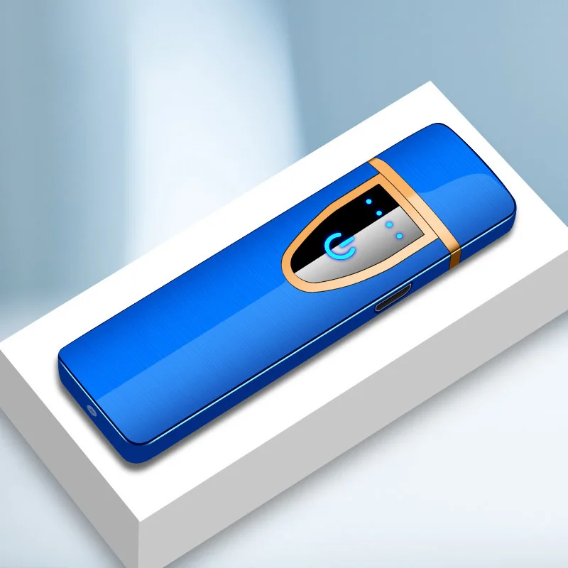 A2-84x24x9mm New Charging Lighter Touch Induction Windproof Electronic Ultra-thin USB Cigarette Lighter Custom Metal - Цвет: A2-84x24x9mm