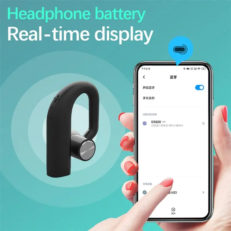 For Apple Huawei Xiaomi OPPO phone Bluetooth 5 0 Earpiece Wireless Business Earphones for Driving Listening Running