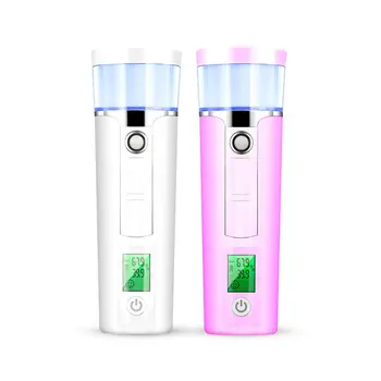 

40ML Handheld Women USB Nano Mister Sprayer Cold Beauty Hydrating Tools Moisturizing Tools Face Cold Sprayer Facial Steamer Pink