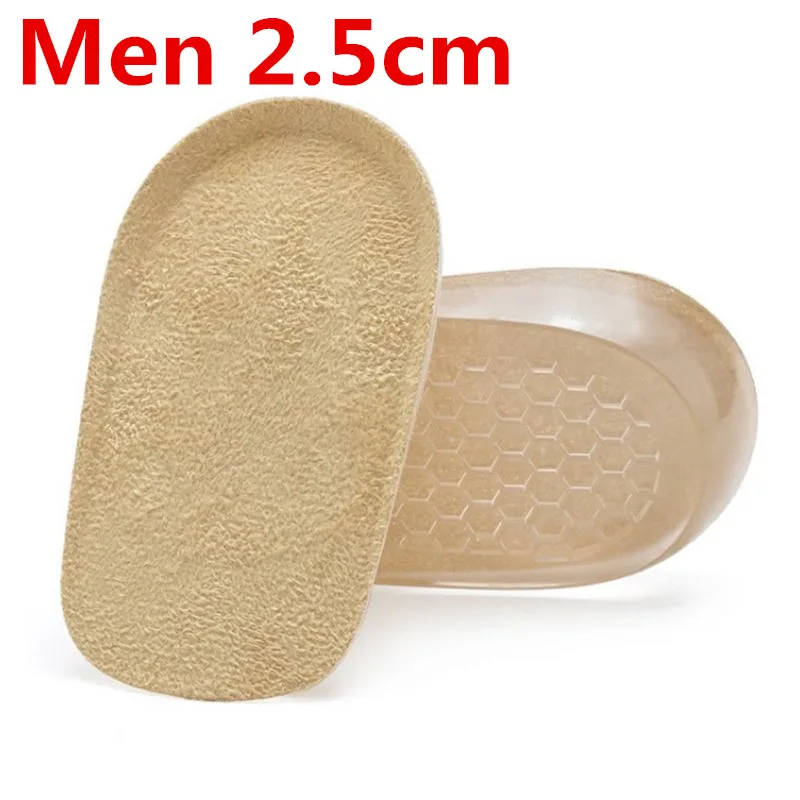 Men 2.5cm R1Pair практичные стельки для увеличения роста, высокое качество, прочные силиконовые невидимые стельки для обуви, подтяжки каблуков, подушки, вкладыши, аксессуары - Цвет: Men 2.5cm