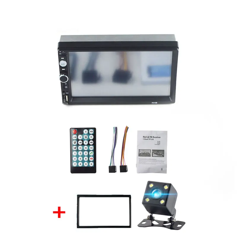 2 Din стерео " hd-навигатор для автомобиля Bluetooth FM аудио MP5 плеер 2Din авто радио Поддержка камеры заднего вида 7018B радио автомобиля - Цвет: frame and camera