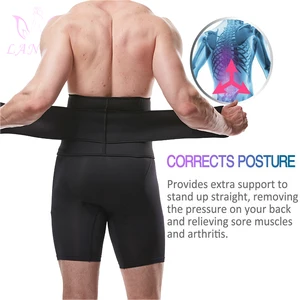 Image 5 - LANFEI erkek termo neopren vücut şekillendirici bel antrenör kemeri zayıflama korse bel desteği ter cincher iç çamaşırı modelleme kayışı