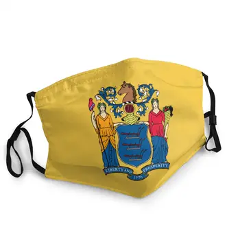 

New Jersey Flag Non-Disposable Face Mask America USA Dustproof Mask Protection Mask Respirator Mouth Muffle