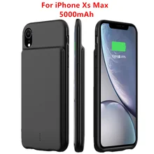 Чехол для аккумулятора 5000 мА/ч, чехол для внешнего зарядного устройства для iPhone Xs Max, внешний аккумулятор, чехол для зарядки, поддержка звука, чехол