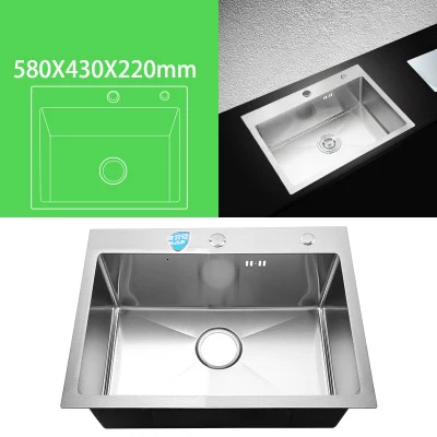 Kitchen sink, a bowl above the udermount assembly table or unit, hand washed, non sewn, 304 stainless steel kitchen sinks - Цвет: 1