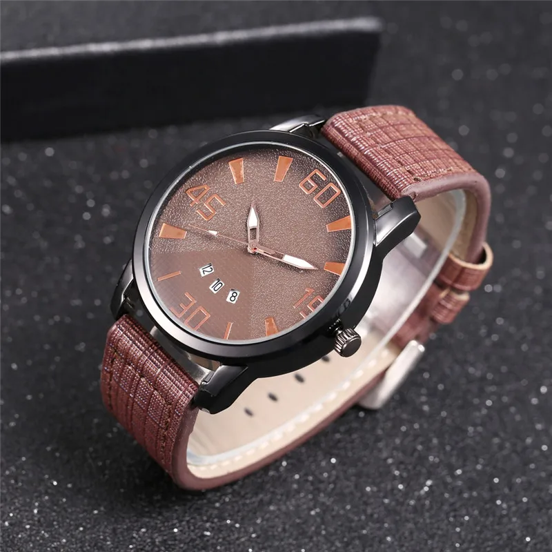 Pu Leather Watch Luxury Men Luminous Watches Analog Military Sports Watch Quartz Male Wristwatches Hour 100pcs/lot