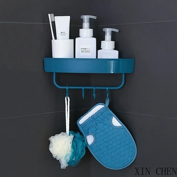 

Triangle rectangle Portable Bathroom Storage Rack Draining Design Space Saving Separable Storage Box PlasticRack For HomeStorage