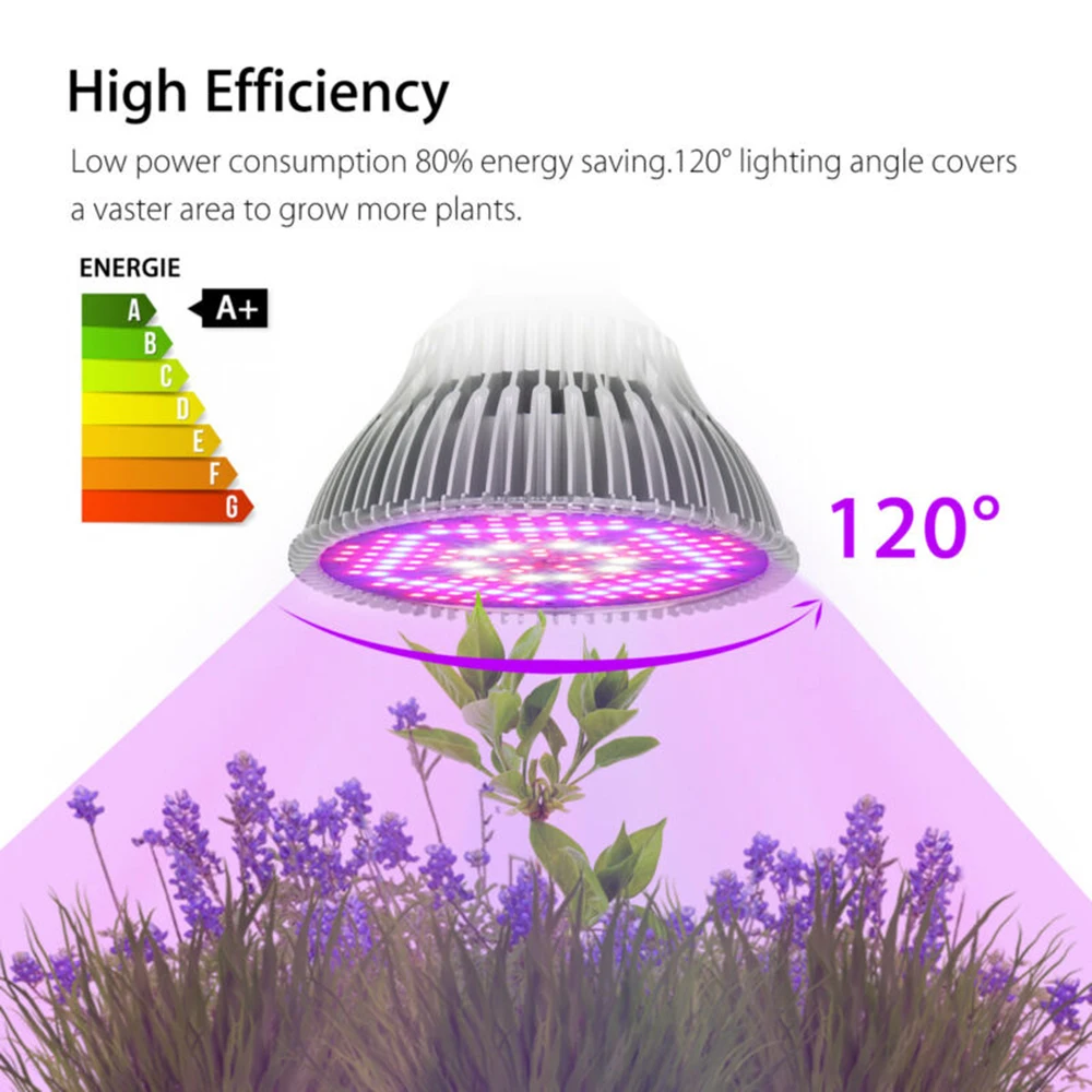 

100Watt LED Grow Light Bulb Plant Grow Lamp E27 Aluminum Shell Light Bulb Full Spectrum Garden Fruit Garden Planting