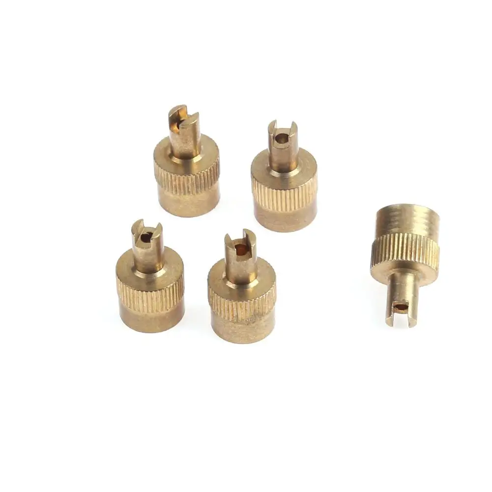 Copper Slotted Head Valve Stem Caps - 10PCS Dust Cover Set