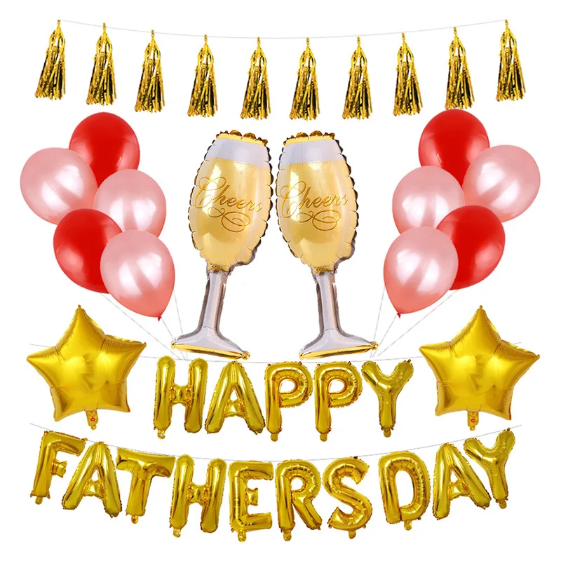 Father's Day декоративный шар-1 шт. 6-дюймовый happyfathersday яркий в виде золотых букв шар шары с индивидуальным дизайном комбо