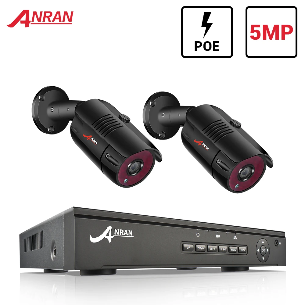 IP-камера ANRAN 2 канала DVR 5 МП HD IP66 | Безопасность и защита