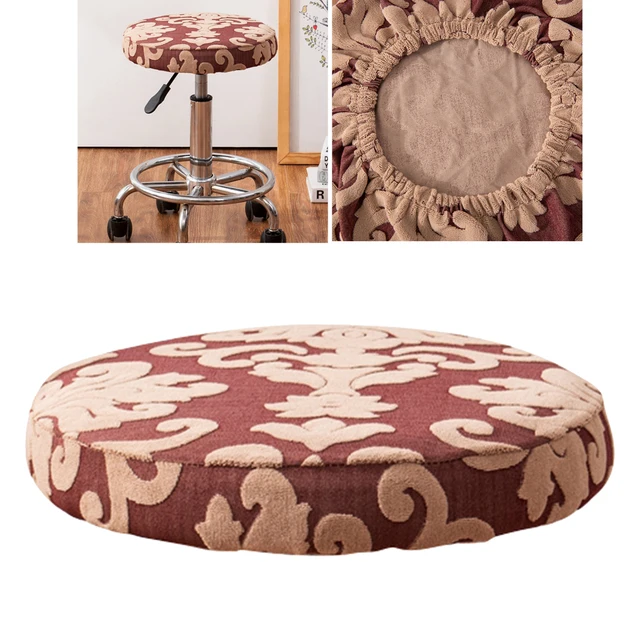 Flower Print Elastic Round Chair Cover Bar Stool Cover Seat Chair Slipcover 06US