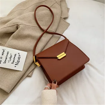 

Solid Color PU Leather Crossbody Bags for Women Quality Fashion Shoulder Messenger Bag Famous Brand Woman Handbags with Lock