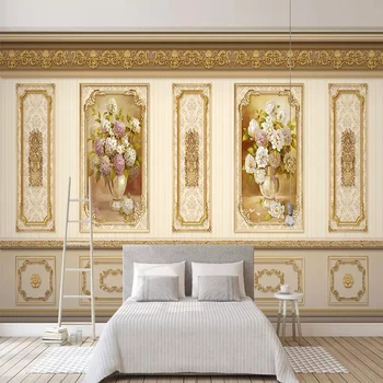 

European Style 3D Flowers Mural Wallpaper Living Room Bedroom Home Decor Self-Adhesive Waterproof Removable Papel De Parede 3 D