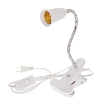 

E27 Flexible Lamp base Holder Table desk Clip E27 Base Led Lamp for Book grow Lights 360 holder EU US UK On off Switch Plugs