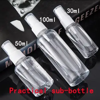 

1 Piece Transparent Plastic Spray Bottle Travel Portable Perfume Bottle Atomizer Reusable Empty Cosmetic Container Sub-Bottle